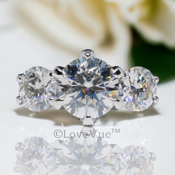 Jewelry - Certified 5ct. t.w. Diamond Three-stone Brilliant Cut Engagement Ring